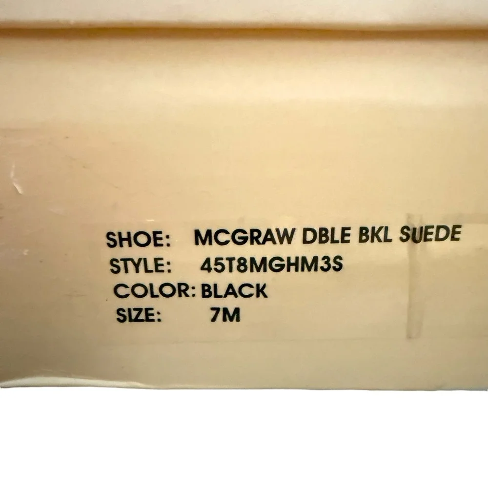 Michael Michael Kors McGraw Double Black Suede Mules Heeled Size 7 Slip On